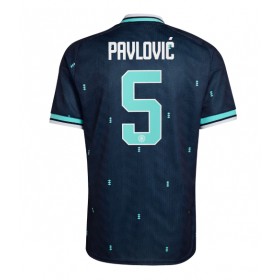Pánské fotbalový oblečení Německo Aleksandar Pavlovic #5 Venkovní košile MS 2026 Krátkým Rukávem